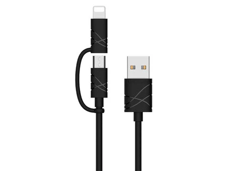 Кабель USB Portable 2in1 Lightning/Micro 1m