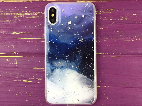 MraMor Confetti iPhone Xs Max Dark blue/Silver