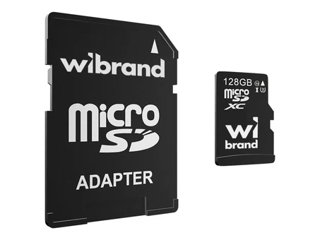 Карта пам'яті (UHS-1 U3) Wibrand 128Gb (10) + adapter