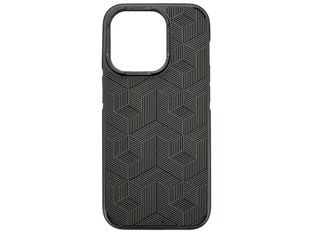 Накладка Luxury Carbon Fiber Pattern MagSafe iPhone 14 Pro beige/black