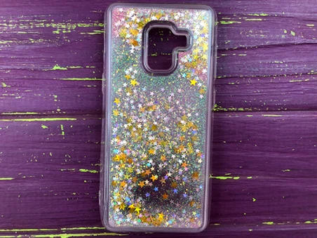 Аквариум блестки Samsung A8 Pink