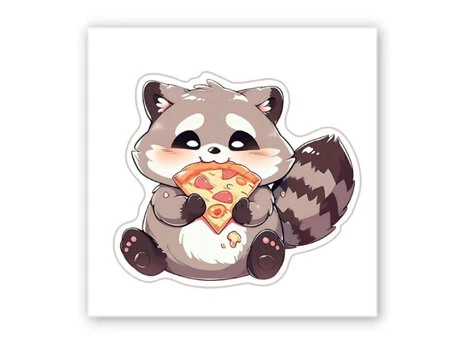 3D стикер Stix Енот и пицца