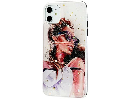 Накладка Confetti iPhone 11 Chanel glass