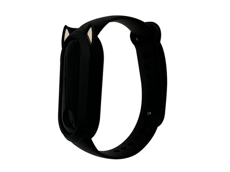 Ремінець 3D силікон Mi Band 3/4/5/6/7 cat black