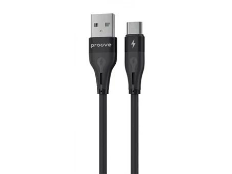 Кабель Proove Striped Silicone Type-C 3A (1m) black