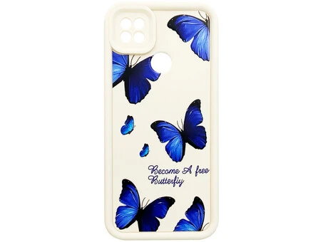 TPU Butterflies Blue Camera Redmi 9C/10A vanilla