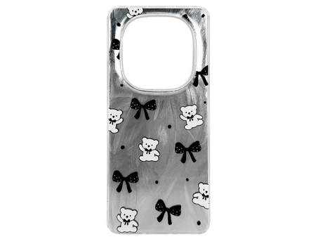 Накладка Paint Stroke Teddy Bears and Bows Redmi Note 14 Pro silver