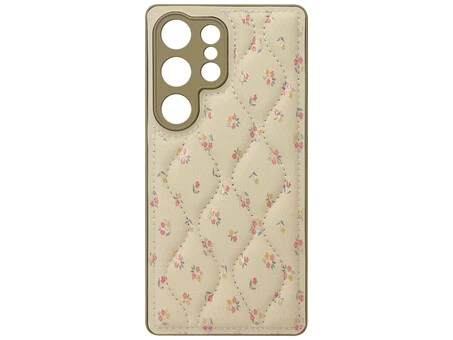 Накладка Leather Material Samsung S24 Ultra milk flower