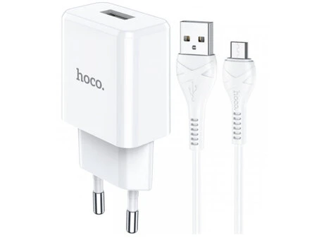 МЗП HOCO N9 1USB 2.1A + кабель Micro white