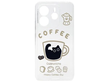 Накладка TPU Clear Joy Redmi Note 14 4G coffee
