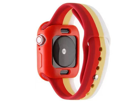 Apple Watch Colorfull 42(сер.1-3)/44/45/46/49mm марсала/белый