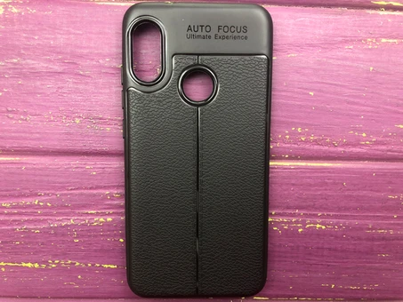 Накладка кожa Autofocus Mi A2Lite/Redmi 6Pro black