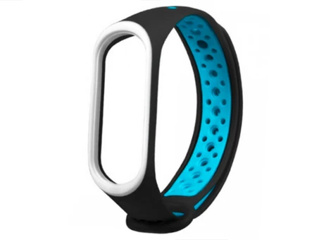 Ремінець силікон Sport Mi Band 3/4 black/blue
