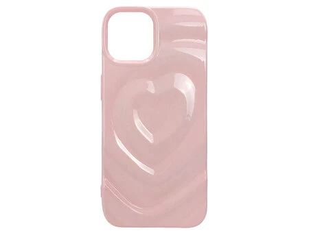 Накладка 3D Heart Glow Case iPhone 15 pink