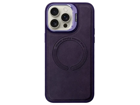Stand Case Xinreeu Leather MagSafe iPhone 14 Pro Max deep purple