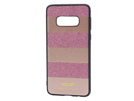 Накладка шкіра SIBLING glitter Samsung S10e Pink