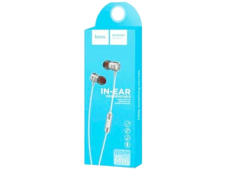 Наушники Hoco M16 Ling Sound + mic Silver