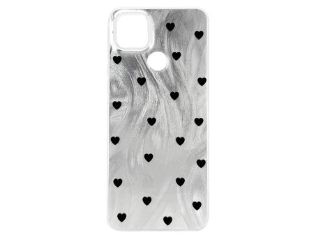 Накладка Paint Stroke Hearts Redmi 9C/10A silver