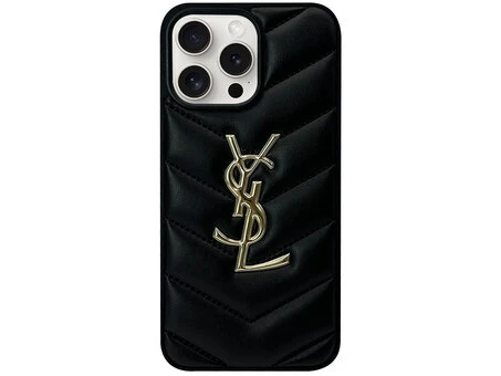 Накладка Leather Puffer iPhone 16 Pro Max YSL black