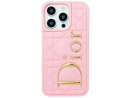 Накладка Leather Puffer iPhone 16 Pro Max pink dior