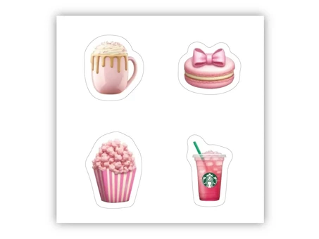 Набір 3D стікерів мікро Stix Pink Food Emojis