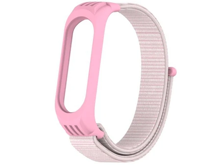 Ремінець Nylon + Silicone Mi Band 3/4/5 light pink
