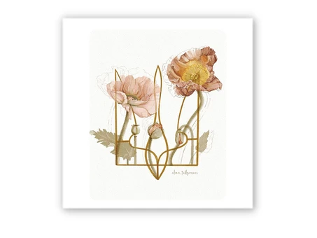 3D стікер Stix Тризуб з квітів