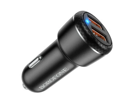 АЗП Borofone BZ17 QC3.0/2USB/3A + кабель micro black