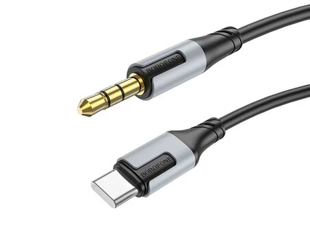 Кабель AUX Borofone BL19 3.5 to Type-C (1m) black
