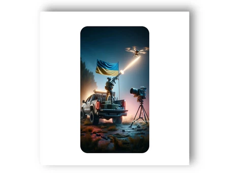 3D стикер Stix воин на пикапе