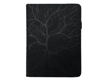 Book Leather embossed tree of Life iPad 10.9" (2022-24)/11" (A16) 2025 black