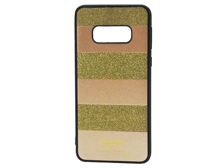 Накладка шкіра SIBLING glitter Samsung S10e Gold