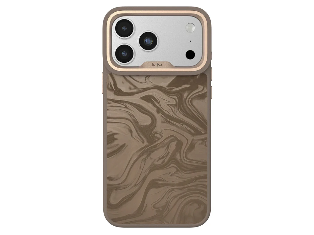 Kajsa Glamorous Collection Fluid Art Pattern MagSafe iPhone 17 Pro Max desert gold