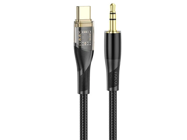 Кабель AUX Hoco UPA25 3.5 to Type-C (1m) black