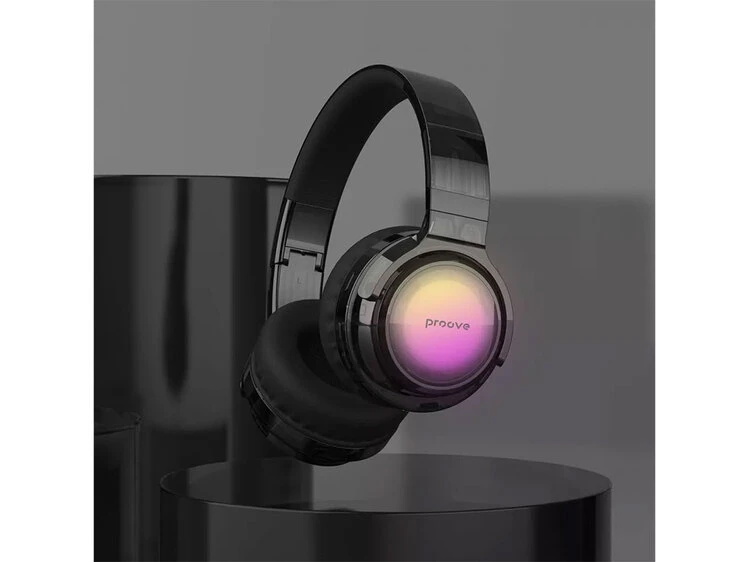 Bluetooth навушники Proove Crystal Galaxy RGB transparent black
