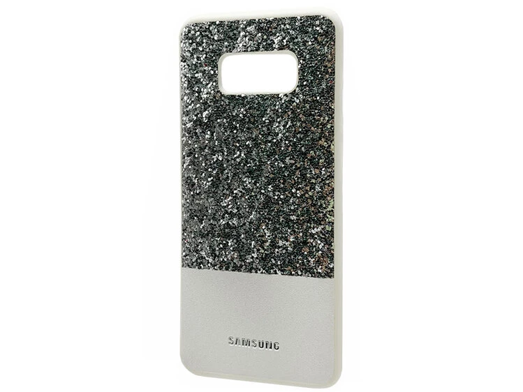Case Leather+Shining Samsung S8+ Silver