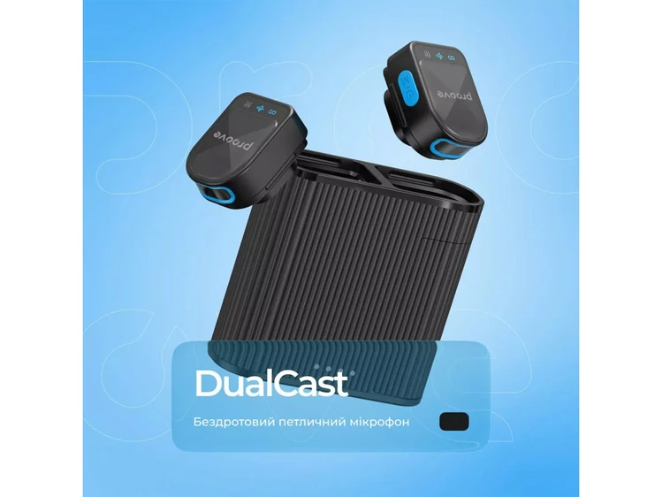 Петличний мікрофон Wireles Proove DualCast Lightning/Type-C black
