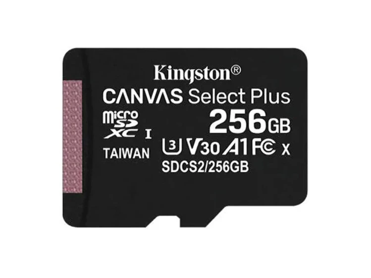 Карта пам'яті KIngston Canvas Select Plus 256Gb class 10 А1 (R-100MB/s)+adapter