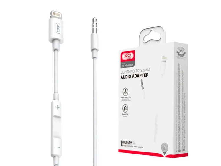Кабель AUX XO NB-R192A Lightning to 3.5 mm (1m) white