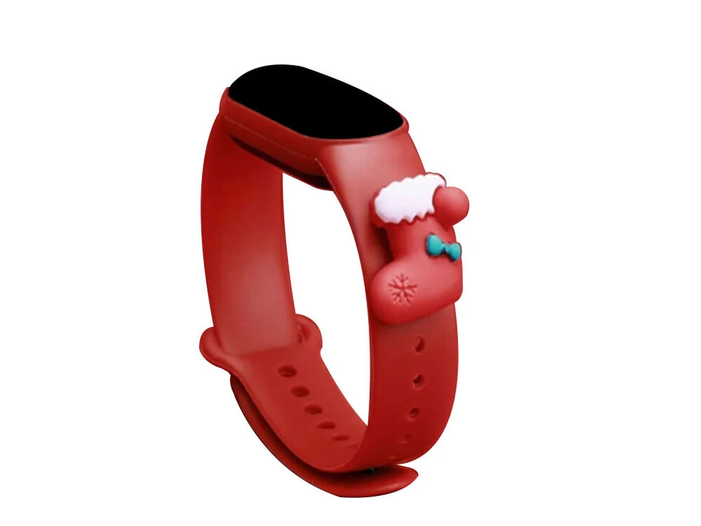 Ремінець Cartoon New Year Mi Band 5/6 sock red