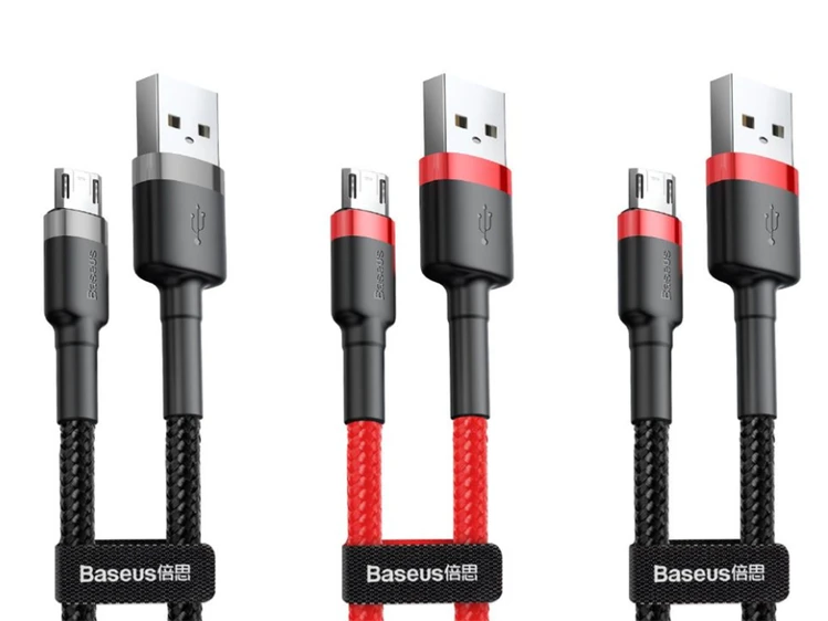 Кабель Baseus Cafule micro 2.4A (1m) black/red