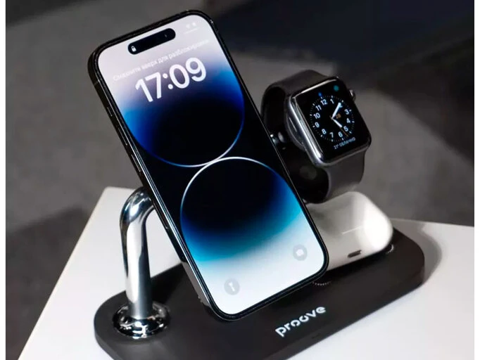 Беспроводное зарядное устройство Proove Magnetic Field 3in1 15W черное