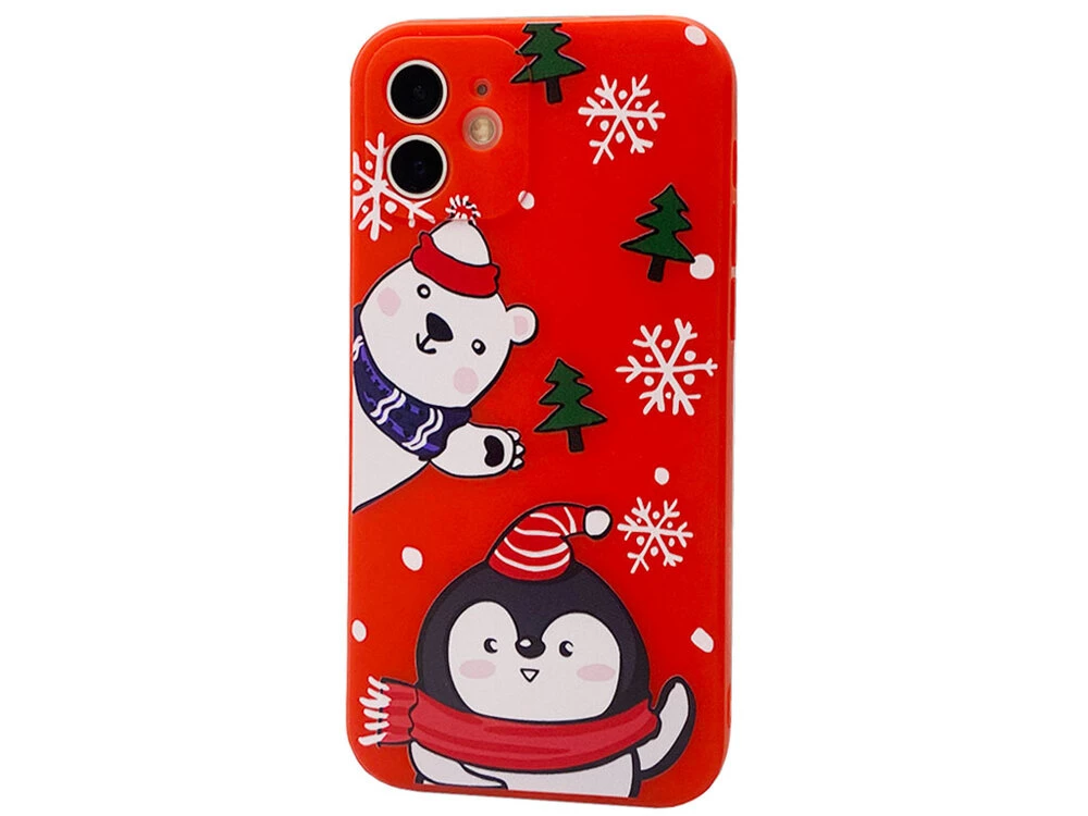 Силікон iPhone 12 Red bear and penguin