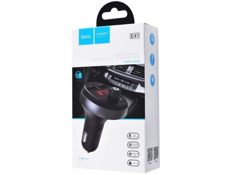 АЗП Hoco E41 Bluetooth FM Launcher 2USB black