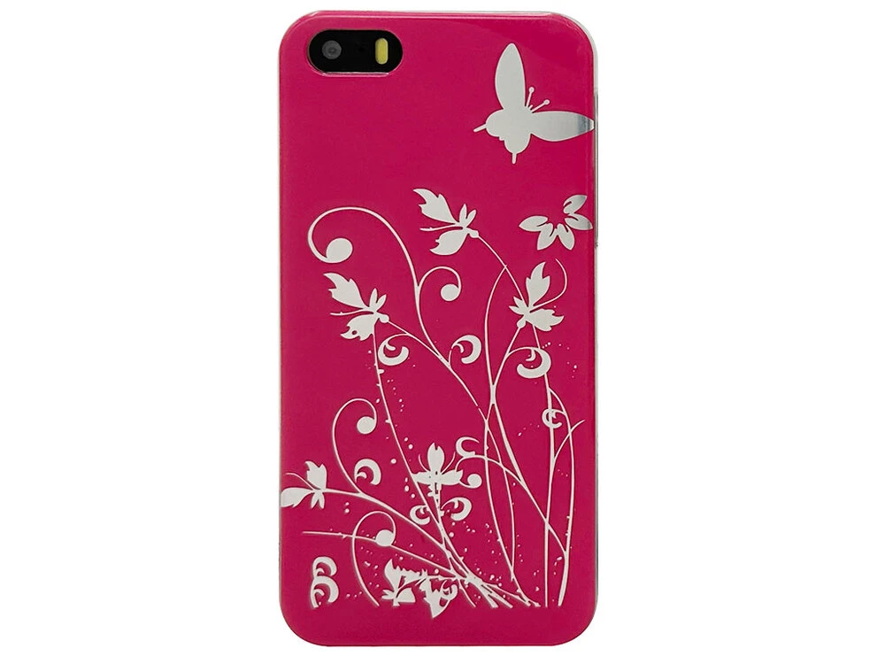 Пластик iPhone 5 butterfly pink