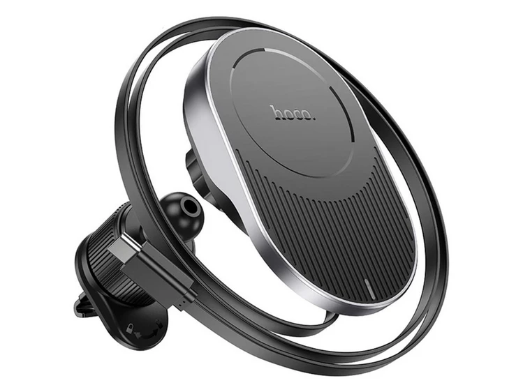 Держатель Hoco HW12 Магнитный Беспроводной Type-C черный