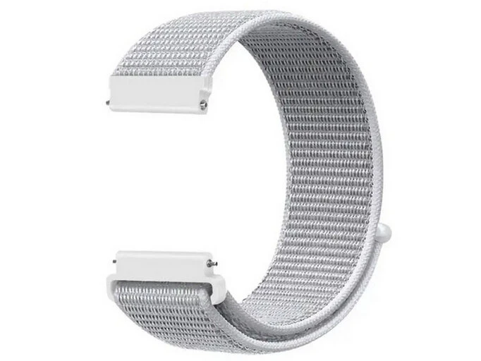 Ремінець Nylon Xiaomi Amazfit/Bip/Samsung 20mm gray/white