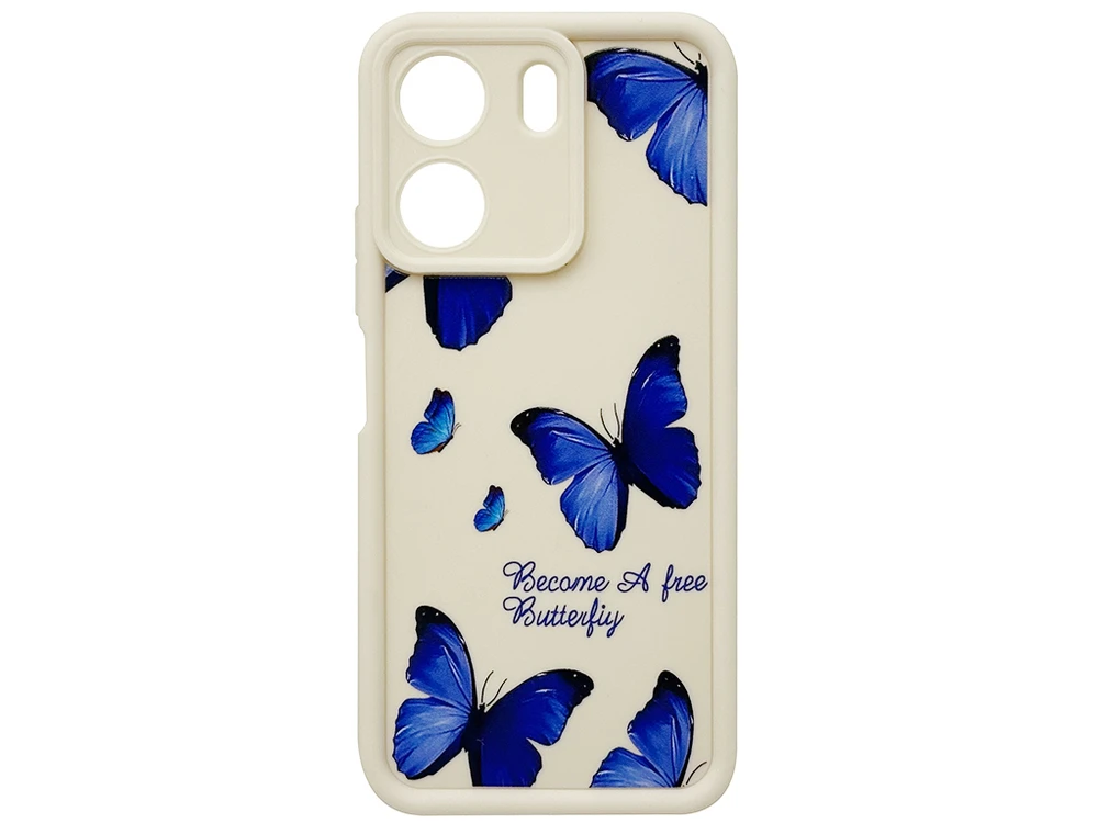 TPU Butterflies Blue Camera Redmi 13C/Poco C65 vanilla