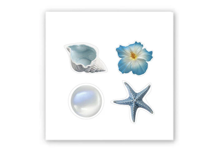 Набор 3D стикеров Stix мини sea vibe light blue