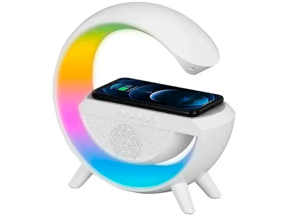 Смарт-лампа RGB BT2301 LED Беспроводная Зарядная Колонка белая